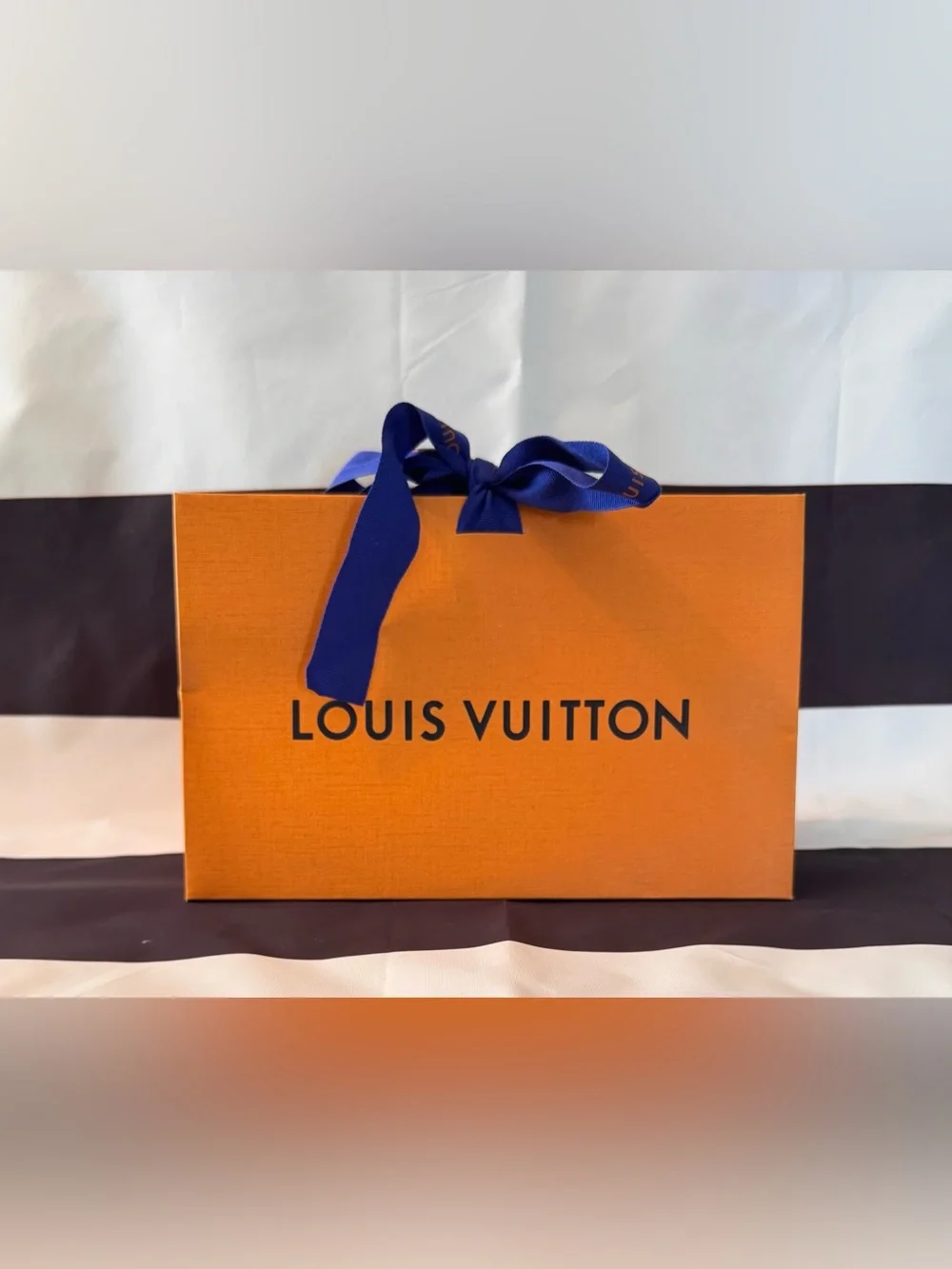 Louis Vuitton Orange Box with Blue Ribbon